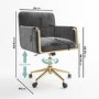 Grey Velvet Tub Swivel Office Chair - Sonny