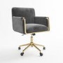 Grey Velvet Tub Swivel Office Chair - Sonny