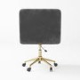 Grey Velvet Tub Swivel Office Chair - Sonny