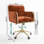 Orange Velvet Tub Swivel Office Chair - Sonny