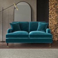 Teal Velvet 2 Seater Sofa - Payton