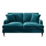 Teal Velvet 2 Seater Sofa - Payton