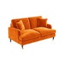 Orange Velvet 2 Seater Sofa - Payton