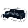 Navy Velvet Left Hand 3 Seater Small Corner Sofa - Idris