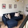 Navy Velvet Left Hand 3 Seater Small Corner Sofa - Idris