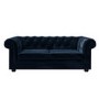 Navy Velvet Chesterfield Pull Out Sofa Bed - Seats 3 - Bronte