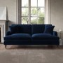 Navy Velvet 2 Sofas and Footstool Set - Payton