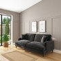 Dark Grey Velvet 3 Seater Sofa - Payton