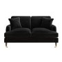 Black Velvet 2 Seater Sofa - Payton