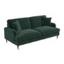 Dark Green Velvet 3 Seater Sofa - Payton