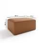 Large Tan Faux Leather Footstool - Hendrix