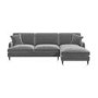 Grey Velvet Right Hand Facing 4 Seater Corner Sofa - Payton