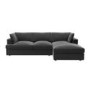 Dark Grey Velvet Right Hand 4 Seater Corner Sofa - August