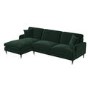 Dark Green Velvet Left Hand Facing 4 Seater Corner Sofa - Payton