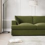 Olive Green Velvet Right Hand 4 Seater Corner Sofa - August