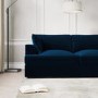 Large Navy Velvet Right Hand 4 Seater Corner Sofa - August