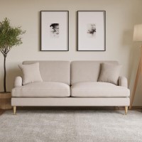 Beige Woven Fabric 3 Seater Sofa - Payton