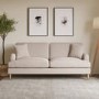 ONLY OPENED - Beige Woven Fabric 3 Seater Sofa - Payton