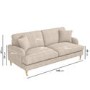 ONLY OPENED - Beige Woven Fabric 3 Seater Sofa - Payton