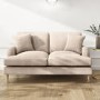 Beige Fabric 2 Seater Sofa and Footstool Set - Payton