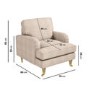 Beige Fabric Armchair and Footstool - Payton