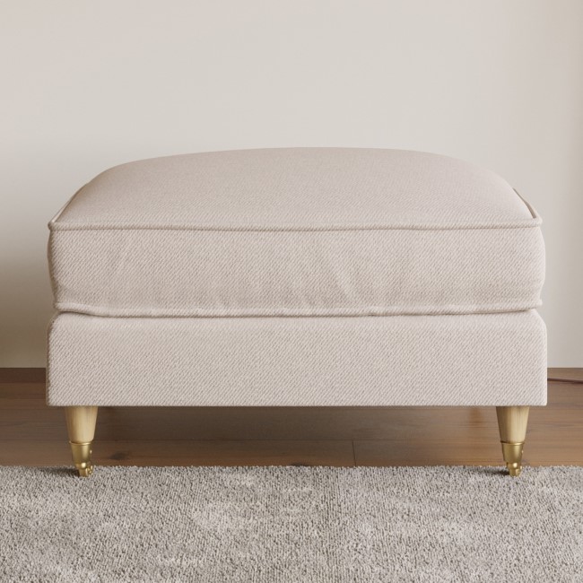 Large Beige Woven Footstool - Payton 