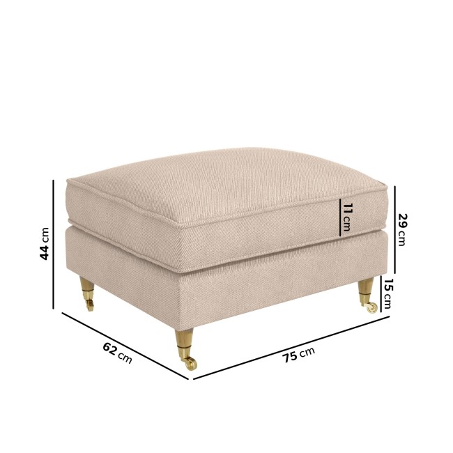 Large Beige Woven Footstool - Payton 