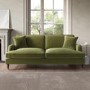 Olive Green Velvet 3 Seater Sofa - Payton