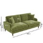 Olive Green Velvet 2 Sofas and Footstool - Payton