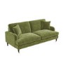 Olive Green Velvet 3 Seater Sofa - Payton