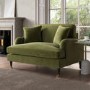 Olive Green Velvet Love Seat - Payton