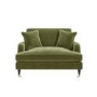 Olive Green Velvet Love Seat - Payton