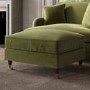 Large Olive Green Velvet Footstool - Payton