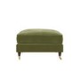 Large Olive Green Velvet Footstool - Payton