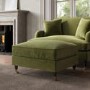 Large Olive Green Velvet Footstool - Payton