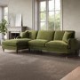 Olive Green Velvet Left Hand Facing 4 Seater Corner Sofa - Payton