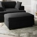 Large Dark Grey Velvet Footstool - August