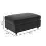 Large Dark Grey Velvet Footstool - August