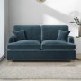 Blue Velvet Pull Out Sofa Bed - Seats 2 - Payton