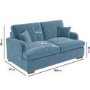 ONLY OPENED - 2 Seater Pull-Out Sofa Bed in Light Blue Velvet - Payton