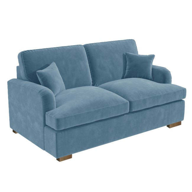 Light Blue Velvet Pull Out Sofa Bed - Seats 2 - Payton