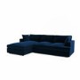 Navy Velvet Left Hand 4 Seater Corner Sofa - August