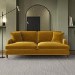 Mustard Velvet 3 Seater Sofa - Payton