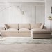 Beige Fabric Right Hand 4 Seater Corner Sofa - August