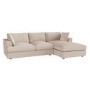 Beige Fabric Right Hand 4 Seater Corner Sofa - August