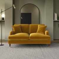 Mustard Velvet 2 Seater Sofa - Payton