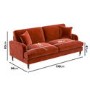 Burnt Orange Velvet 3 Seater Sofa - Payton