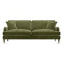 Olive Green Velvet 4 Seater Sofa - Payton