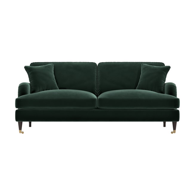 Dark Green Velvet 4 Seater Sofa - Payton