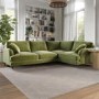 Olive Green Velvet 4 Seater Right Hand Corner Sofa - Payton